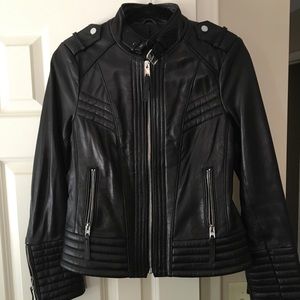 Michael Kors Leather Moto Jacket